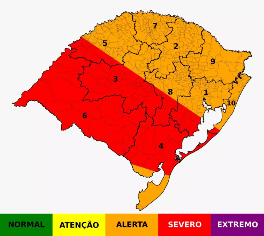Defesa Civil alerta para risco de temporais no RS a partir desta quinta-feira